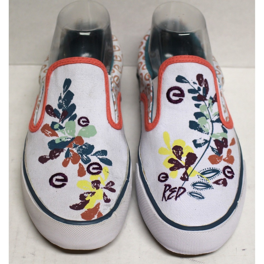 Red by Marc Ecko Women's Loafers Size 8 Canvas Sneakers Floral Design Summer